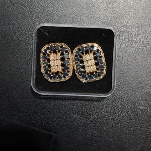 Elegant Gold and Blue Earrings